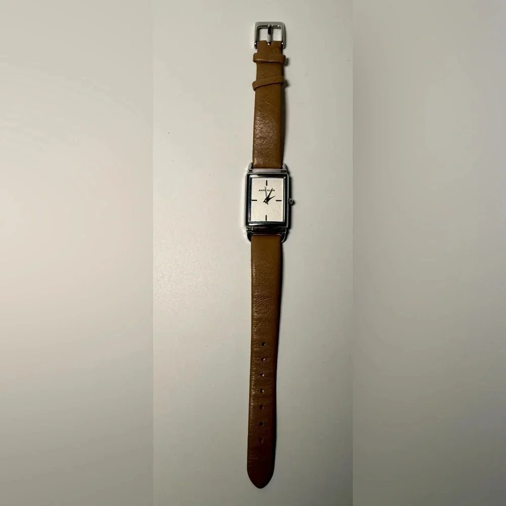 Anne Klein Ladies Rectangular 21mm x 24mm Leather Dress Watch needs new battery